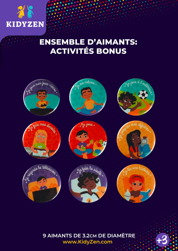 9 magnets complémentaires « activités bonus »